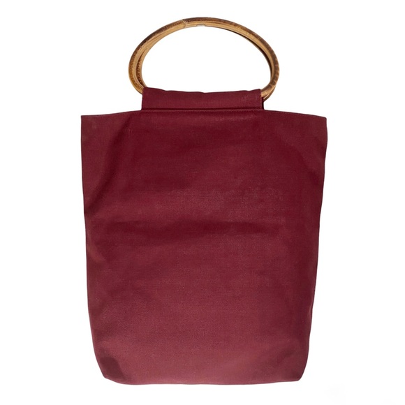 Vintage Puffer Duck Bamboo Handles Tote Purse - Picture 4 of 10